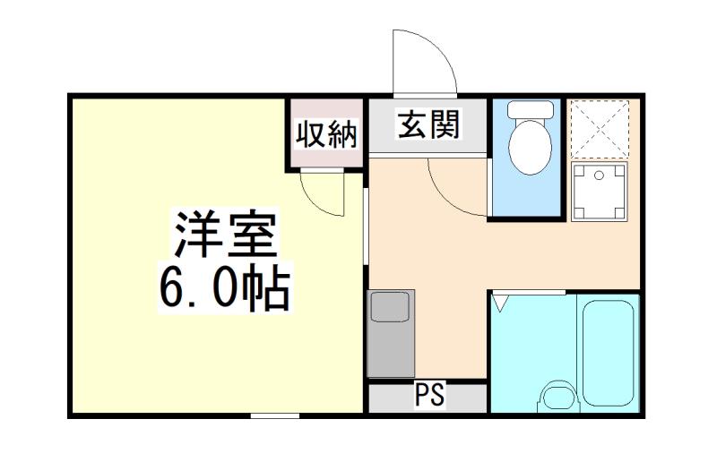 シャトー篠原台(1K/5階)の間取り写真