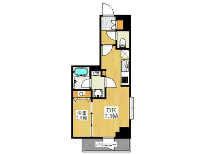 クオリタス田端(1DK/4階)の間取り写真