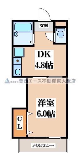 パルエミール(1DK/3階)の間取り写真