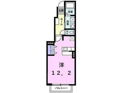 インペリアル ボヌール(ワンルーム/1階)の間取り写真
