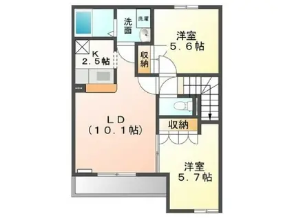 オーキッド・すぎさわ(2LDK/2階)の間取り写真