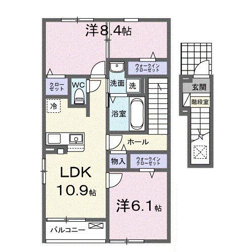 コンフォーティア白石(2LDK/2階)の間取り写真