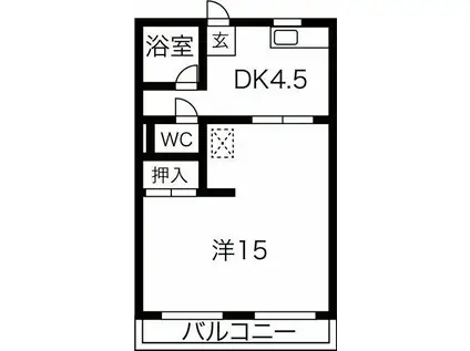 サンマンション本山(1DK/1階)の間取り写真