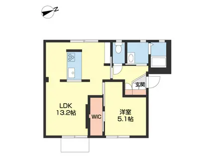 フォーレス有本(1LDK/1階)の間取り写真