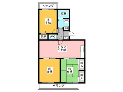 メゾン・ド・エソールI(3LDK/1階)の間取り写真