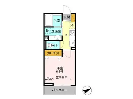 グレイシア(1K/1階)の間取り写真