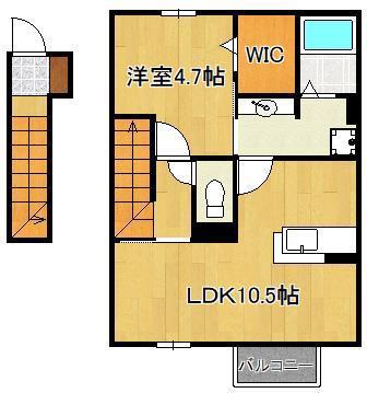 グランドール(1LDK/2階)の間取り写真