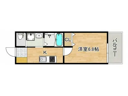 MARINE HILL(1K/2階)の間取り写真