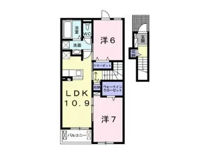 ジャルダン A(2LDK/2階)の間取り写真