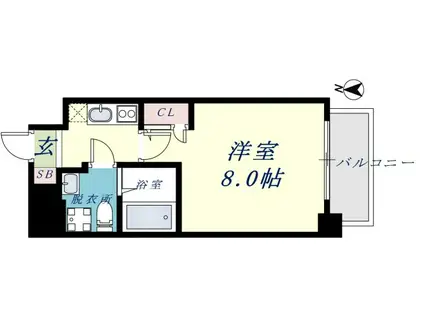 TLRレジデンス高井田(1K/2階)の間取り写真