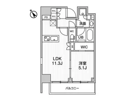 グランドコンシェルジュ浅草橋(1LDK/6階)の間取り写真