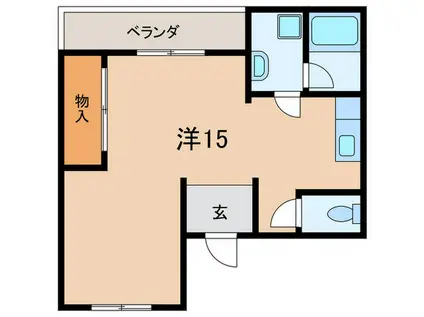プチシャトーあけぼの(ワンルーム/2階)の間取り写真