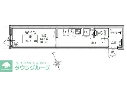MELDIA RESIDENTIAL 北千住(ワンルーム/3階)の間取り写真