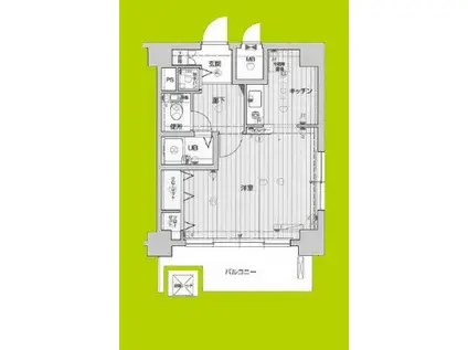 プレサンス難波東(1K/11階)の間取り写真