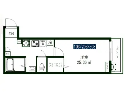 流山市東深井 アパート(1K/1階)の間取り写真