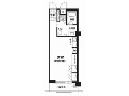 ディアクレスト西新(ワンルーム/3階)の間取り写真