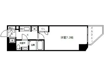 スワンズシティ大手前ソレイユ(1K/3階)の間取り写真