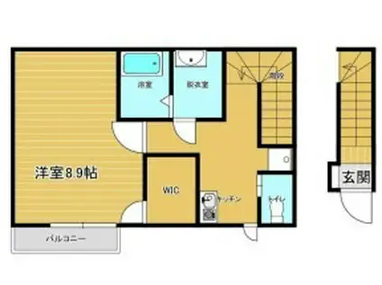 MALLOW 北棟(1K/2階)の間取り写真