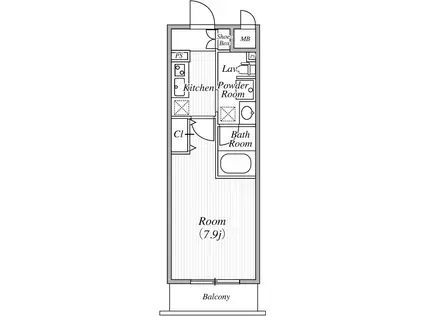 ル・エルブラン(1K/1階)の間取り写真