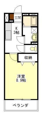 ベルフォーレ(1K/3階)の間取り写真