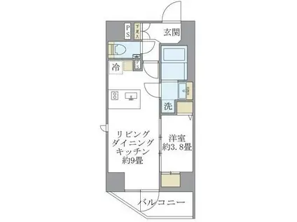 ルネサンス赤坂プレミアムコート(1LDK/2階)の間取り写真