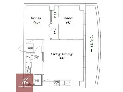 グランベル(2LDK/3階)の間取り写真