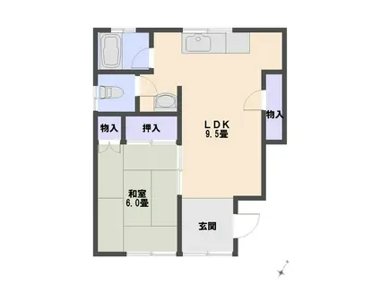 コーポ浅井(1LDK/1階)の間取り写真