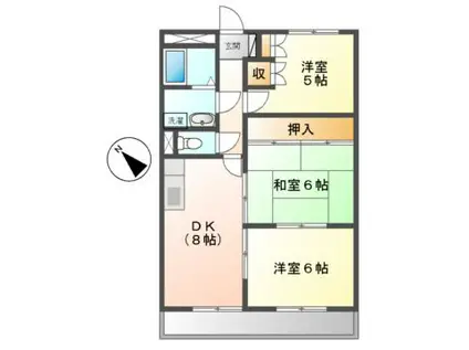 コンフォート悠とぴあ(3DK/6階)の間取り写真
