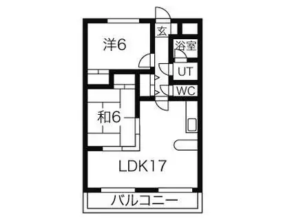 クレスト21 N棟(2LDK/3階)の間取り写真