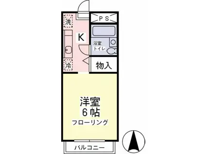 グランメールA号棟(1K/1階)の間取り写真