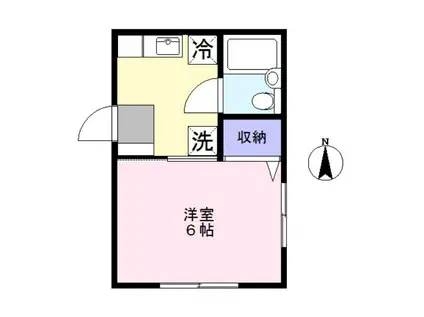 ハイムハンサム(1K/1階)の間取り写真