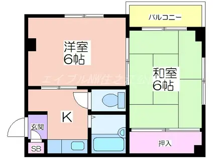 OLIVE御崎(2K/1階)の間取り写真