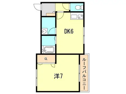 サンピエナ(1DK/3階)の間取り写真