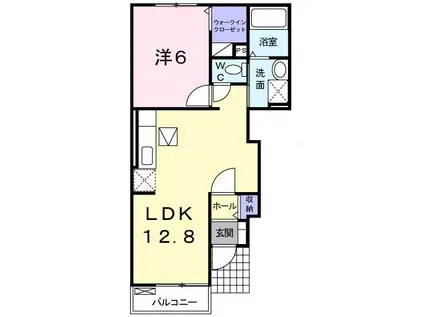 LE・REVE(1LDK/1階)の間取り写真