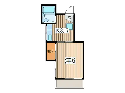 カーサ ヒル(1K/2階)の間取り写真