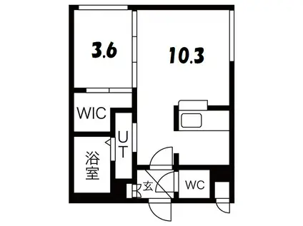 LIBRA南5条(1LDK/2階)の間取り写真