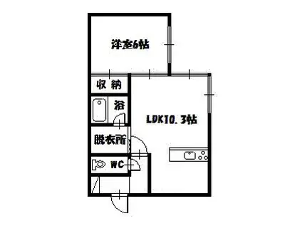 メモリアル東光(1LDK/1階)の間取り写真