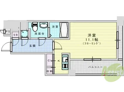 レジディア江坂(1K/8階)の間取り写真