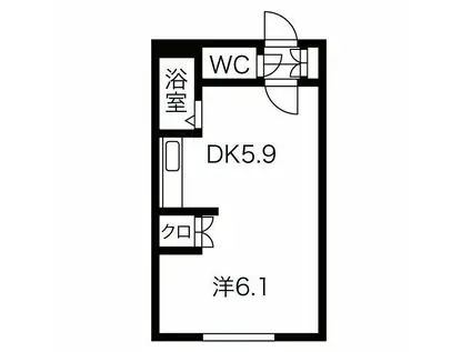 クラッセN21(1DK/2階)の間取り写真