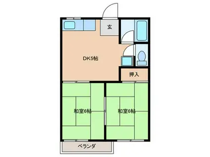 フォーブル山田(2DK/2階)の間取り写真