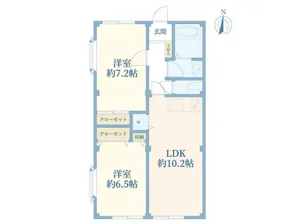 メゾンドサム(2LDK/1階)の間取り写真