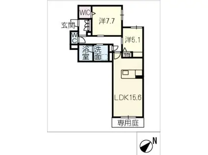 シャーメゾンARTSY(2LDK/1階)の間取り写真