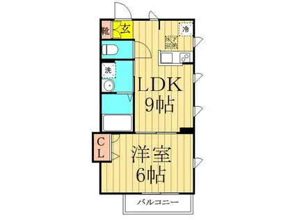 リーヴス館NIIJUKU(1LDK/2階)の間取り写真