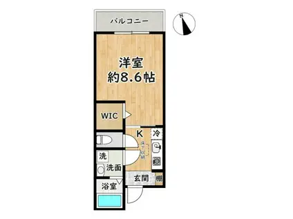 GRAN ウエスト 泰心(1K/1階)の間取り写真