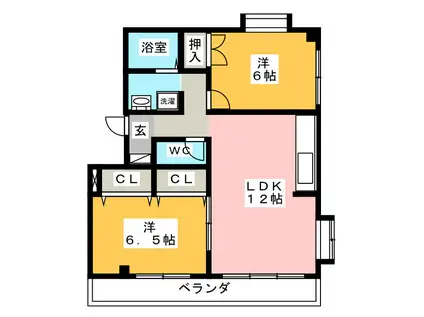 サウスビラミヤ(2LDK/2階)の間取り写真