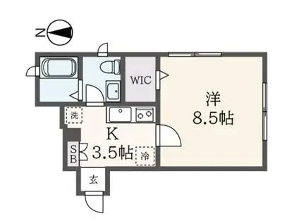 メゾンクレールII(1K/1階)の間取り写真
