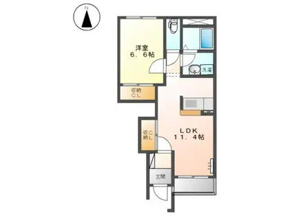 クローバー(1LDK/1階)の間取り写真