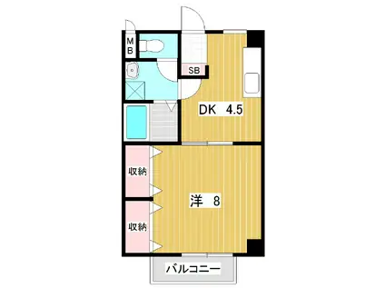 芙蓉アネックス(1DK/1階)の間取り写真