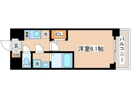 CION KOBE BAYSIDE(1K/8階)の間取り写真