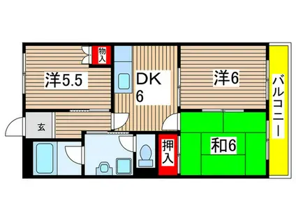 リバーサイド桶狭間(3DK/2階)の間取り写真